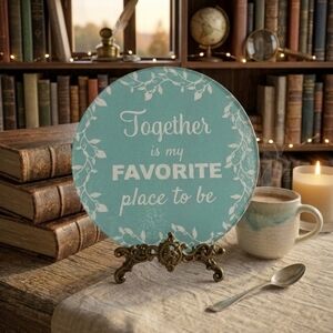 Decorative Farmhouse Plate Cottagecore Shelf Decor Rustic Home Accent Gift New